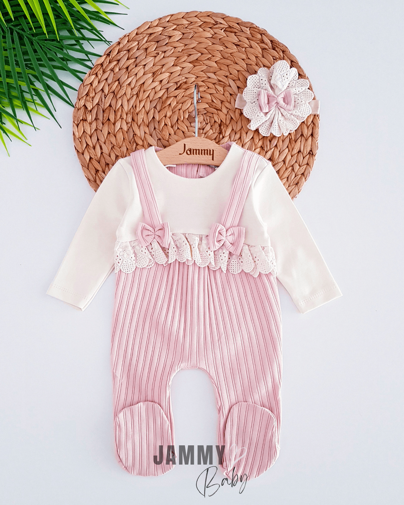 Moneqlia Kaşkorse Bandanalı Tulum Set-PUDRA