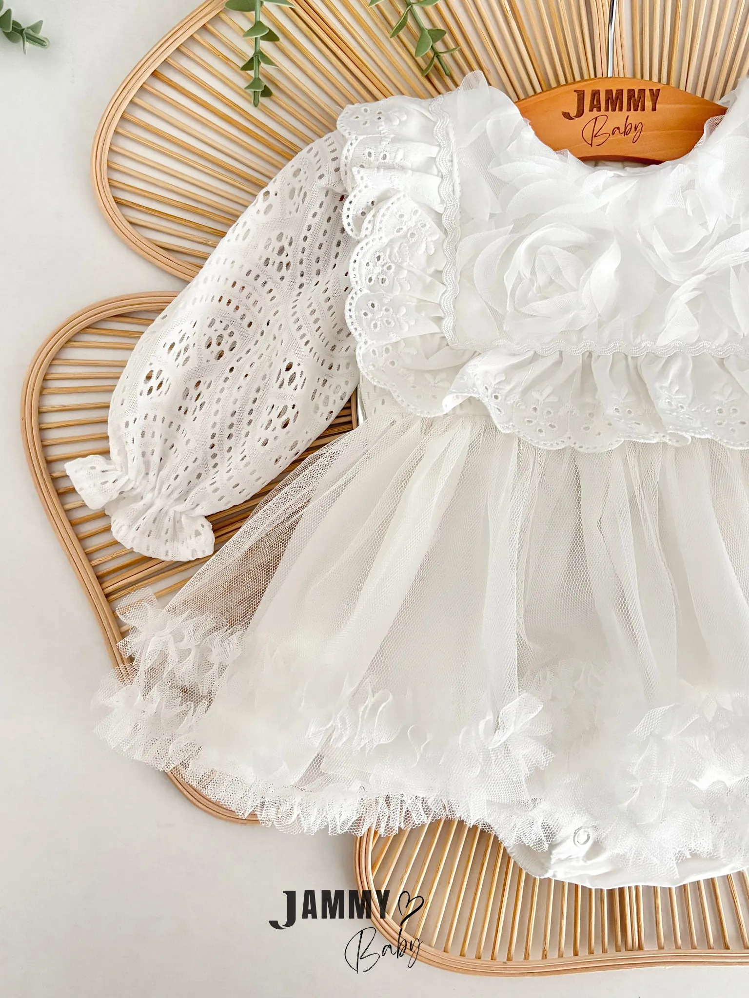 Elara Güpür Detaylı Özel Gün Bodysuit Romper-KIRIK BEYAZ