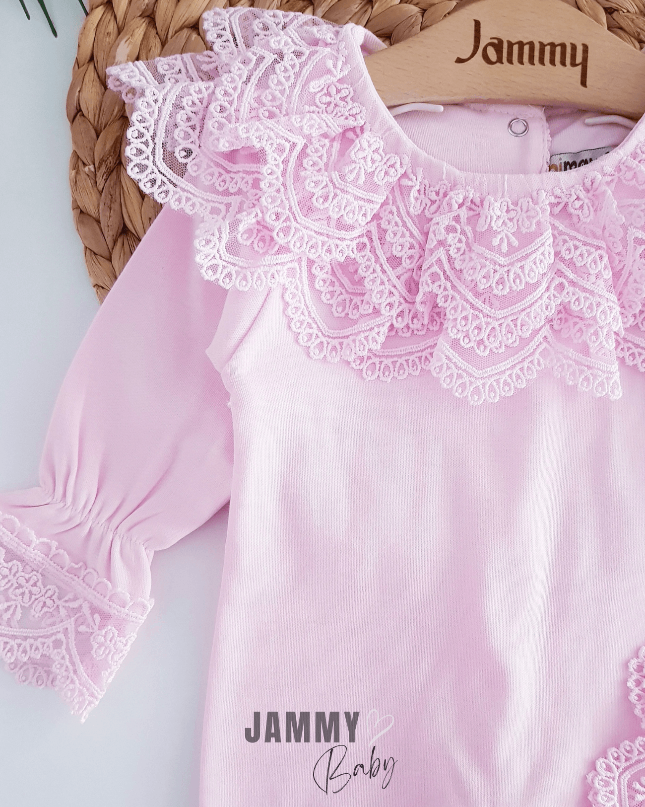 Carmen Güpür Dantel Laura Şapkalı Tulum Set-PEMBE