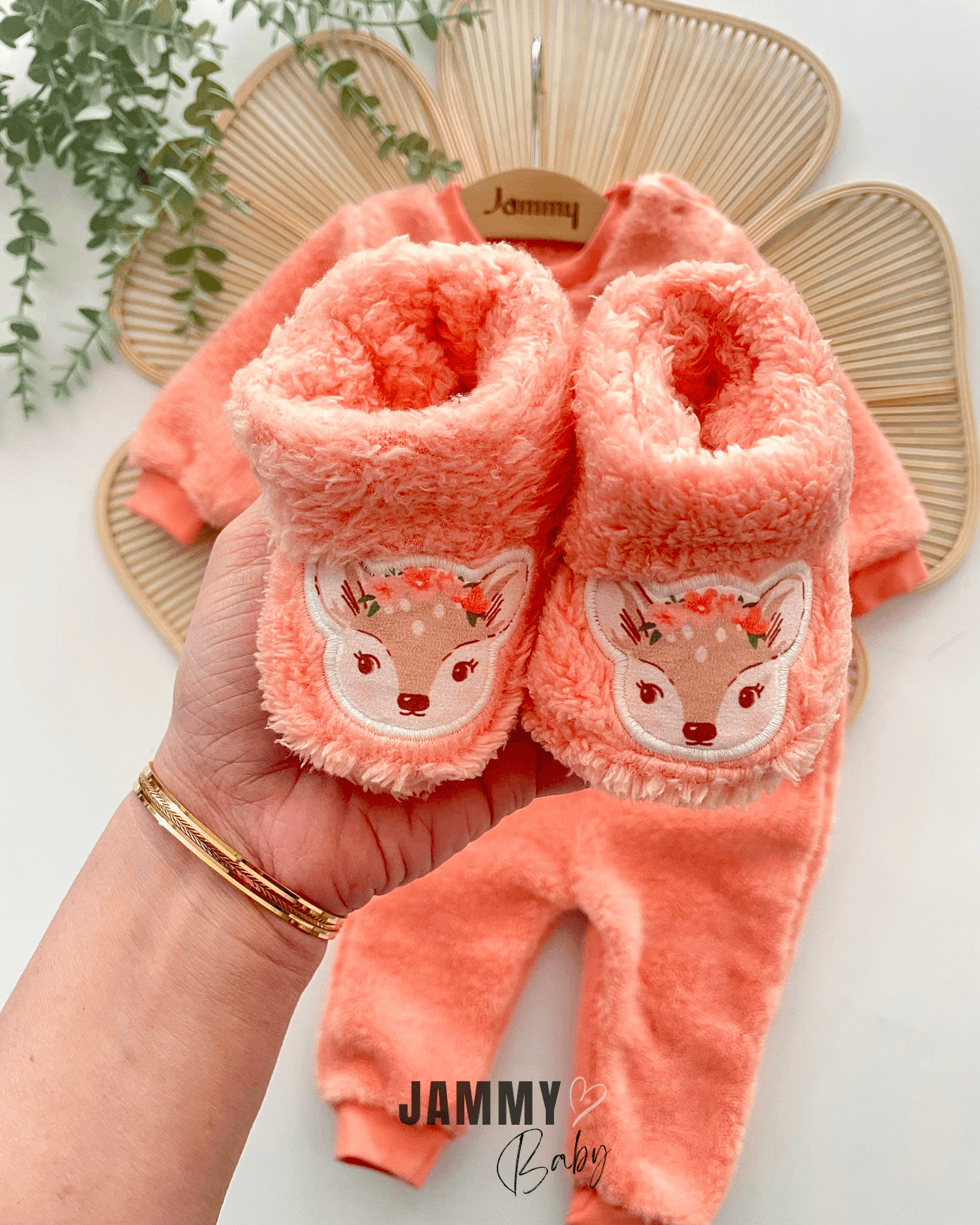 Ceylan Aplikeli Panduflu Peluş Takım-YAVRUAĞZI