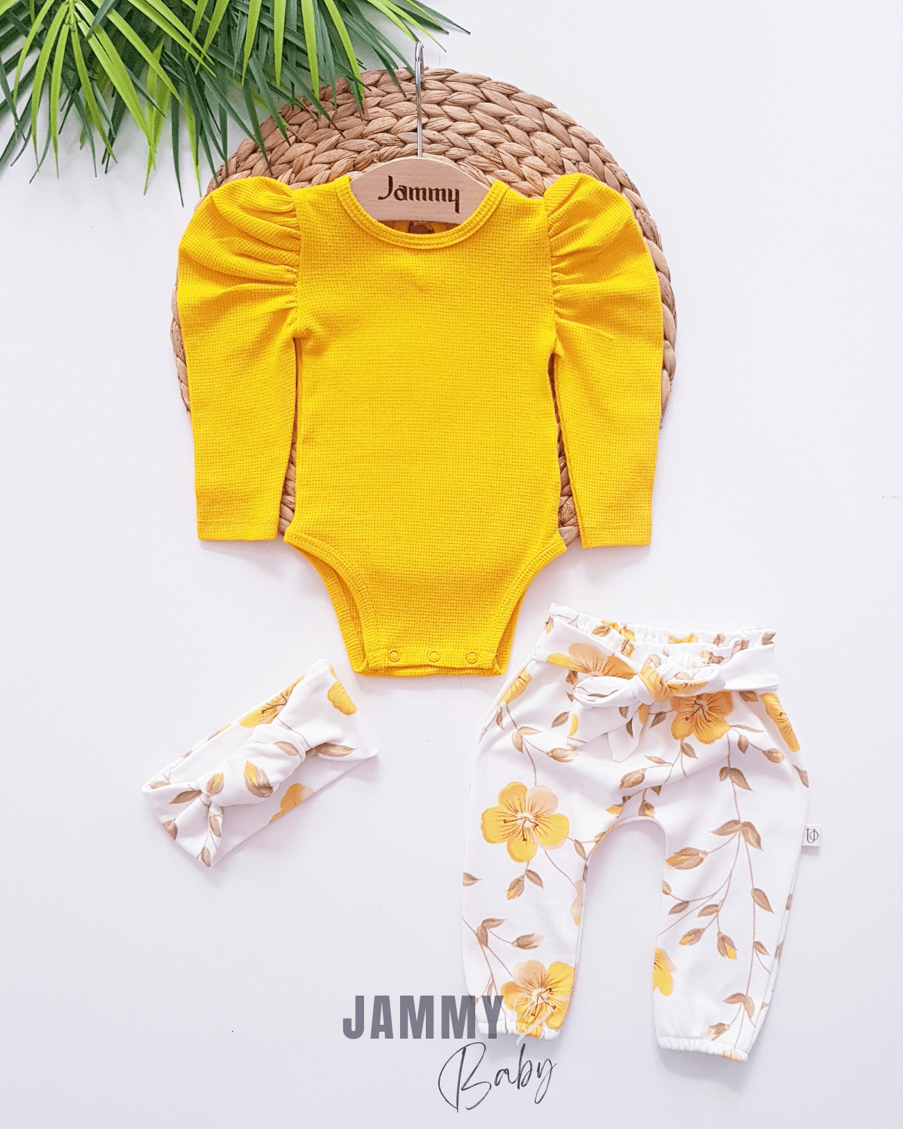 Juana Floral Design Balon Kol Takım-SARI