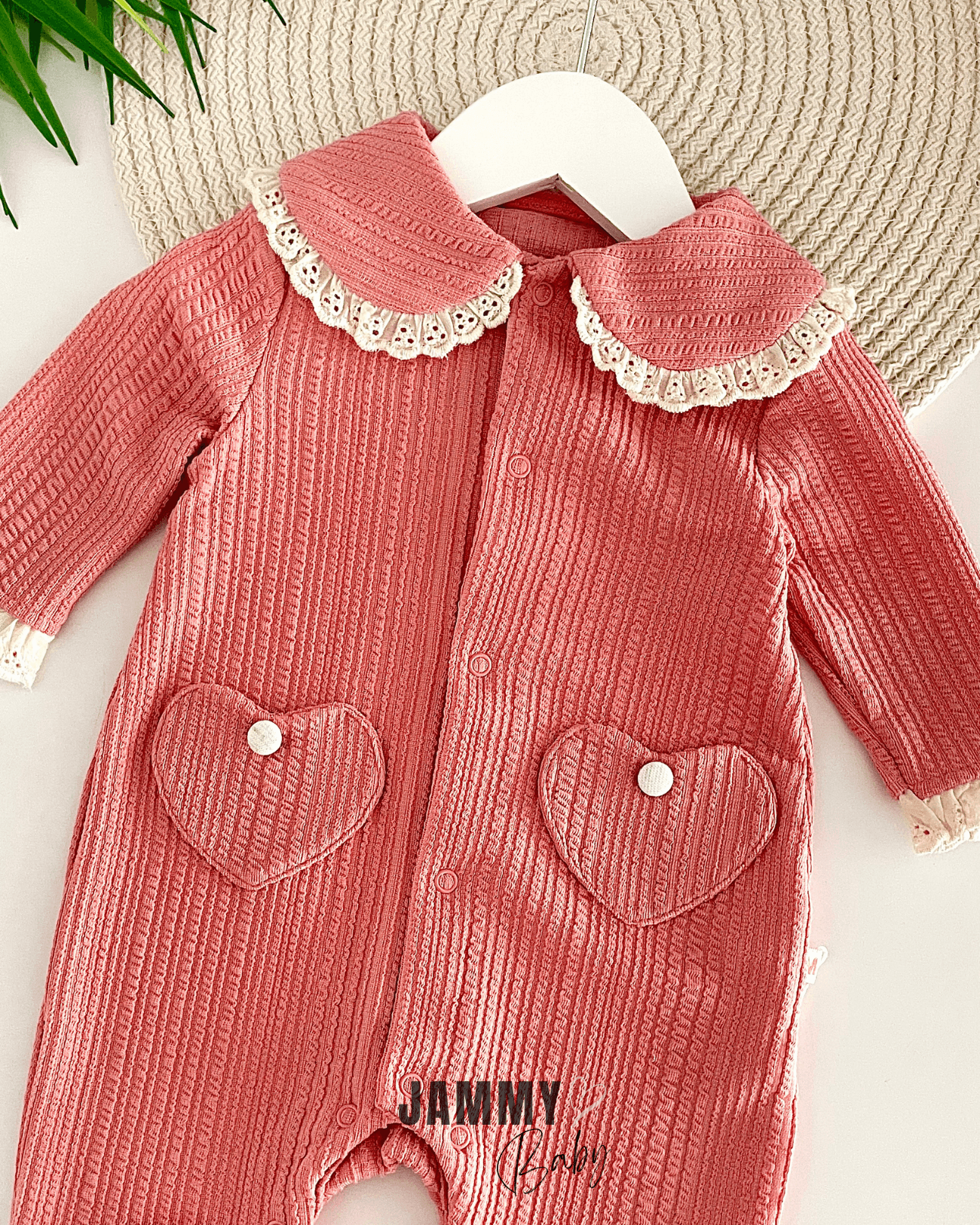 Hearts Kendinden Desenli Tulum-PEMBE