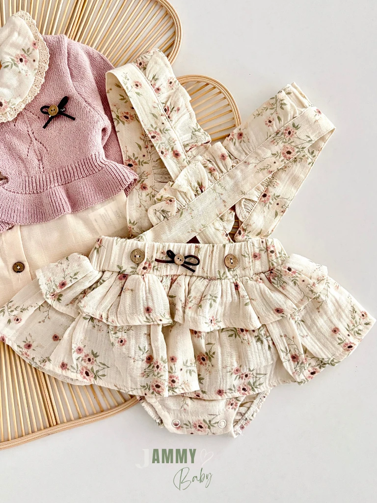 Polly Müslin Salopet & Keten Gömlek & Triko Hırka Set-SOFT LİLA