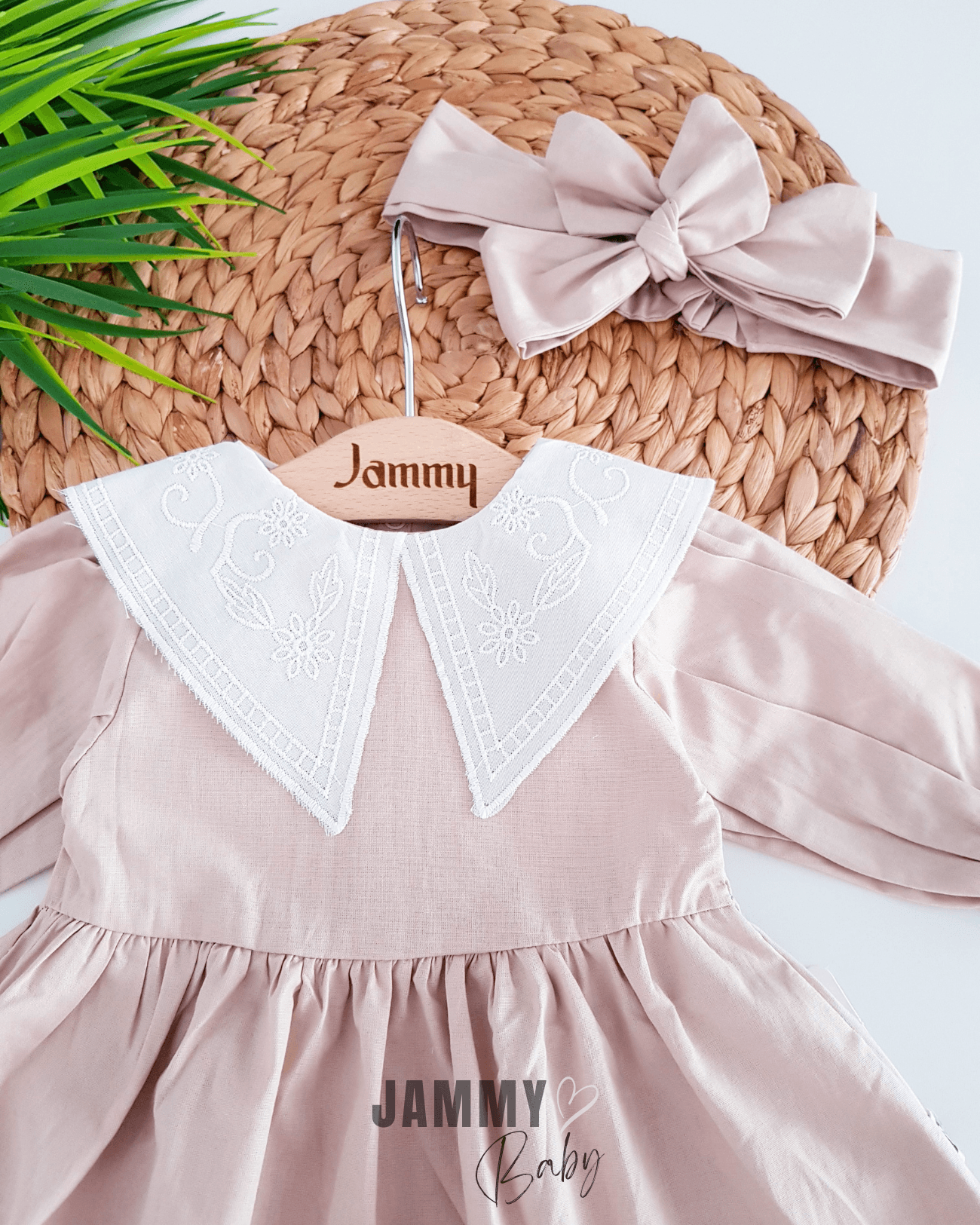 Avril Dantel Yaka Poplin Elbise Set-BEJ