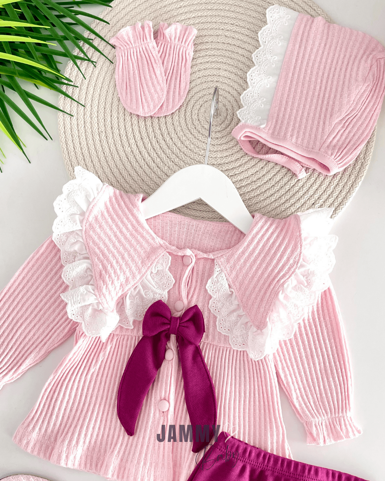 Marry Dantel Detaylı 5 Parça Yenidoğan Set-PEMBE