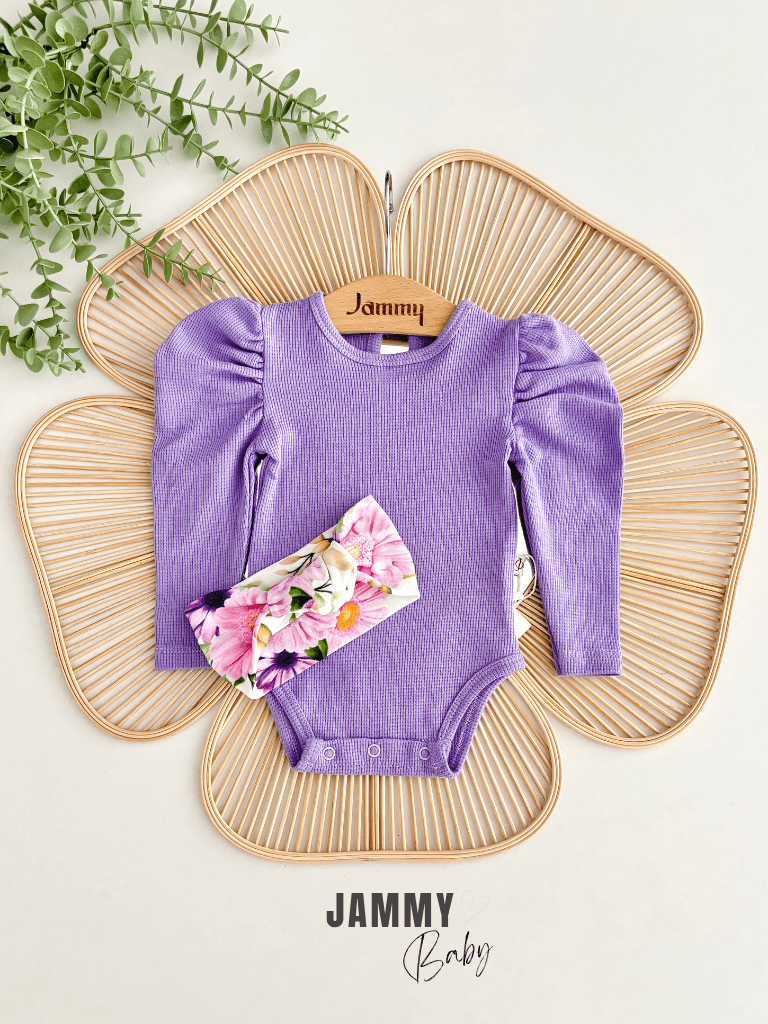 Juana Floral Design Balon Kol Takım-LİLA