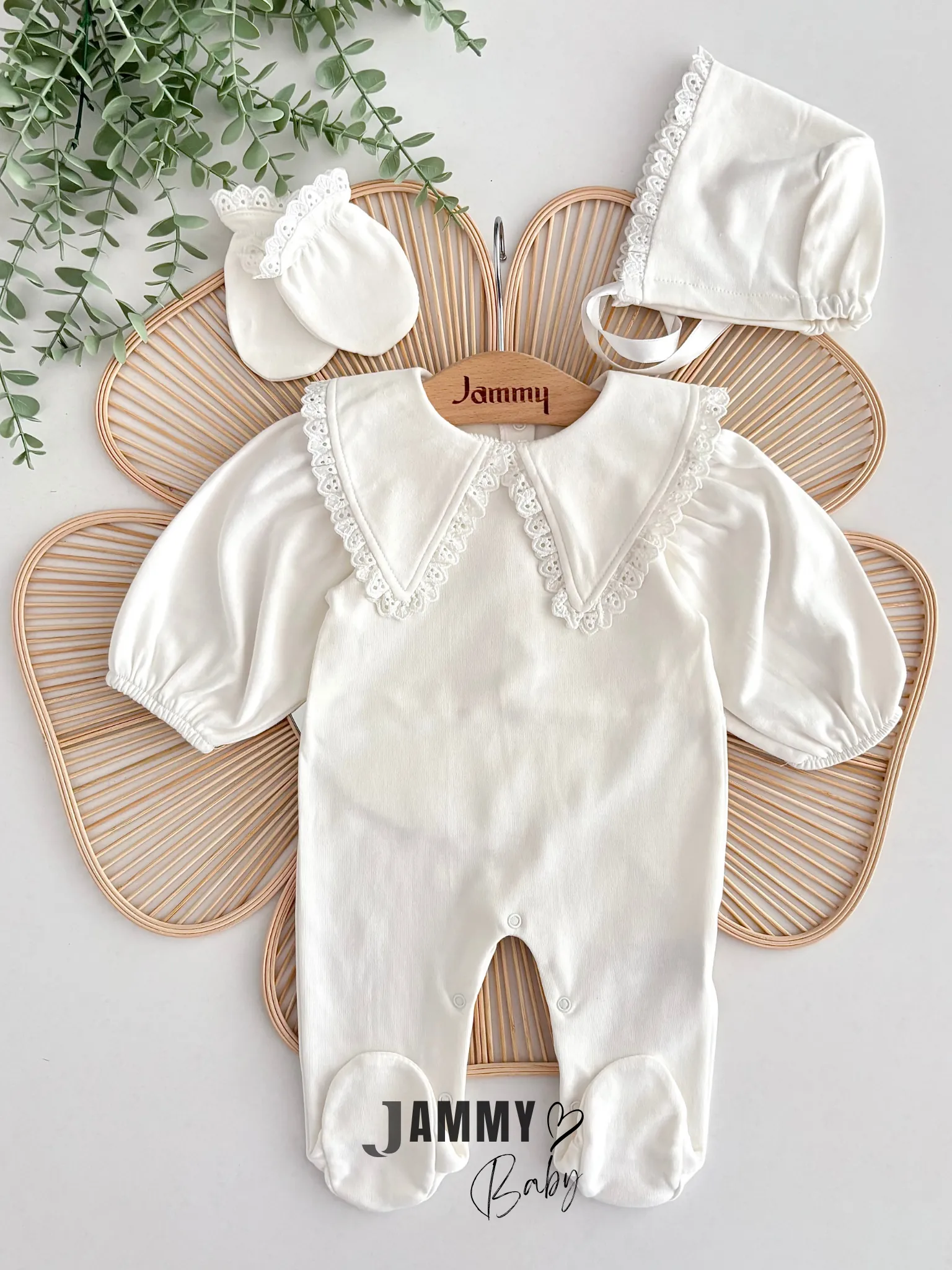 Üçgen Yaka Fisto Detaylı Şapkalı Tulum Set-EKRU