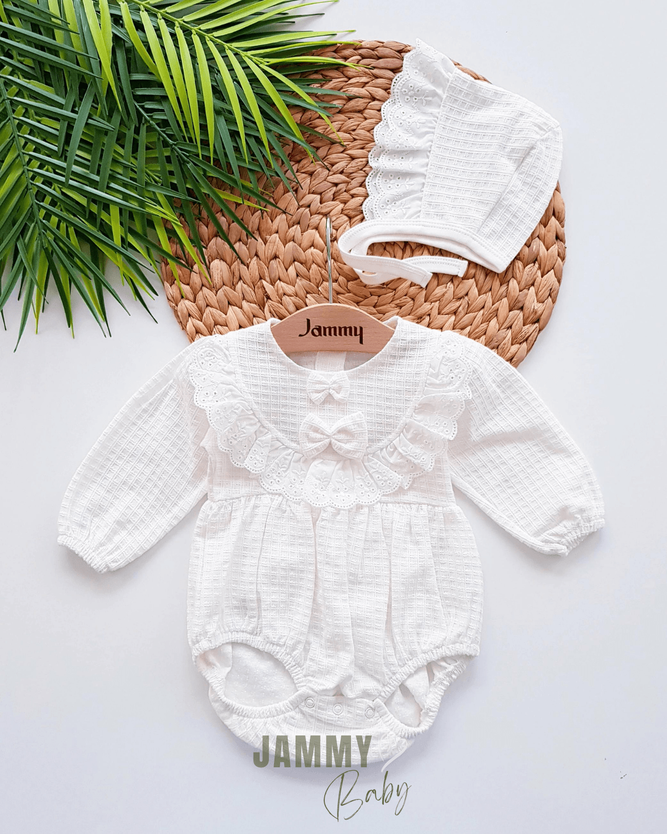Mathilda Laura Şapkalı Romper Set-BEYAZ