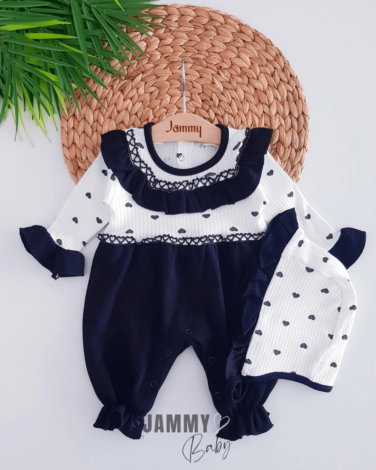 Minik Kalpler Şapkalı Tulum Set-SİYAH