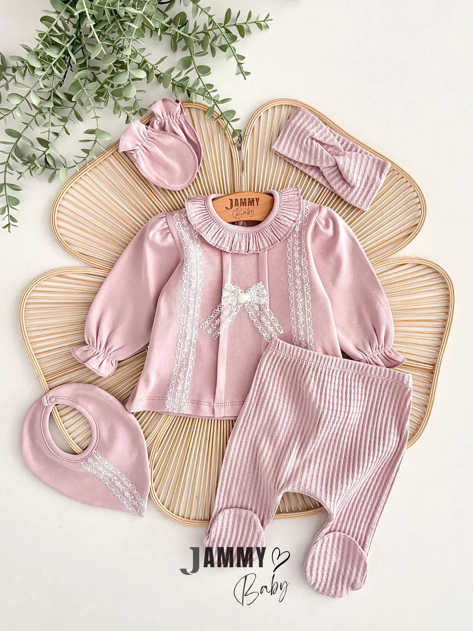 Isabella Jakarlı  5 Parça Yenidoğan Set- SOFT LİLA