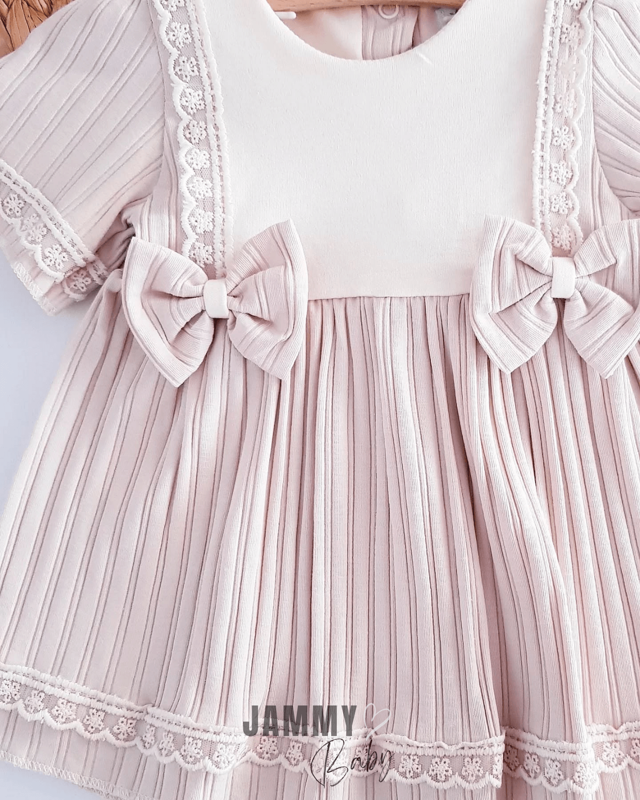 Perla Kısakol Dantel Detay Kaşkorse Elbise Set-BEJ