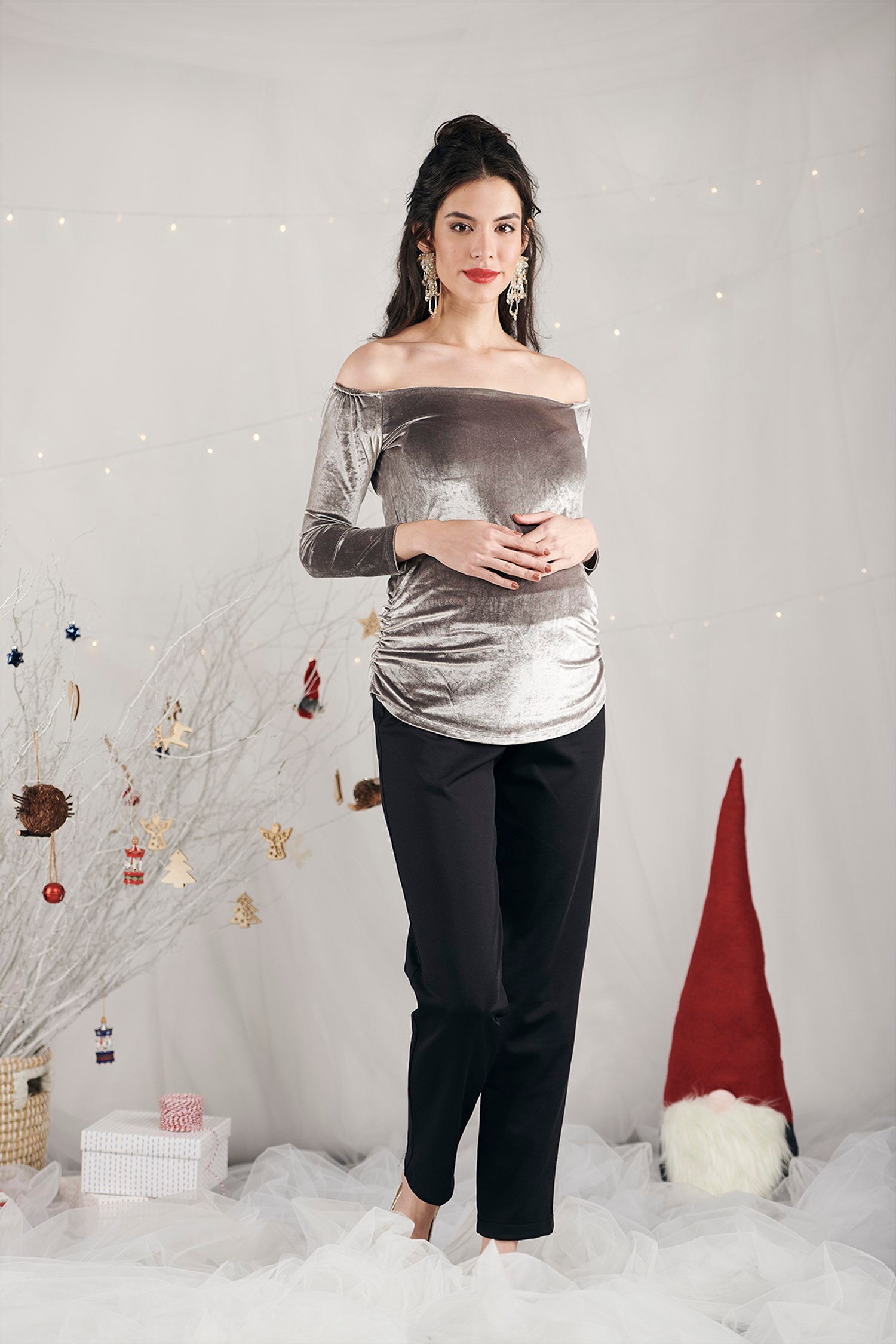 Ella Hamile Bluz - GRİ