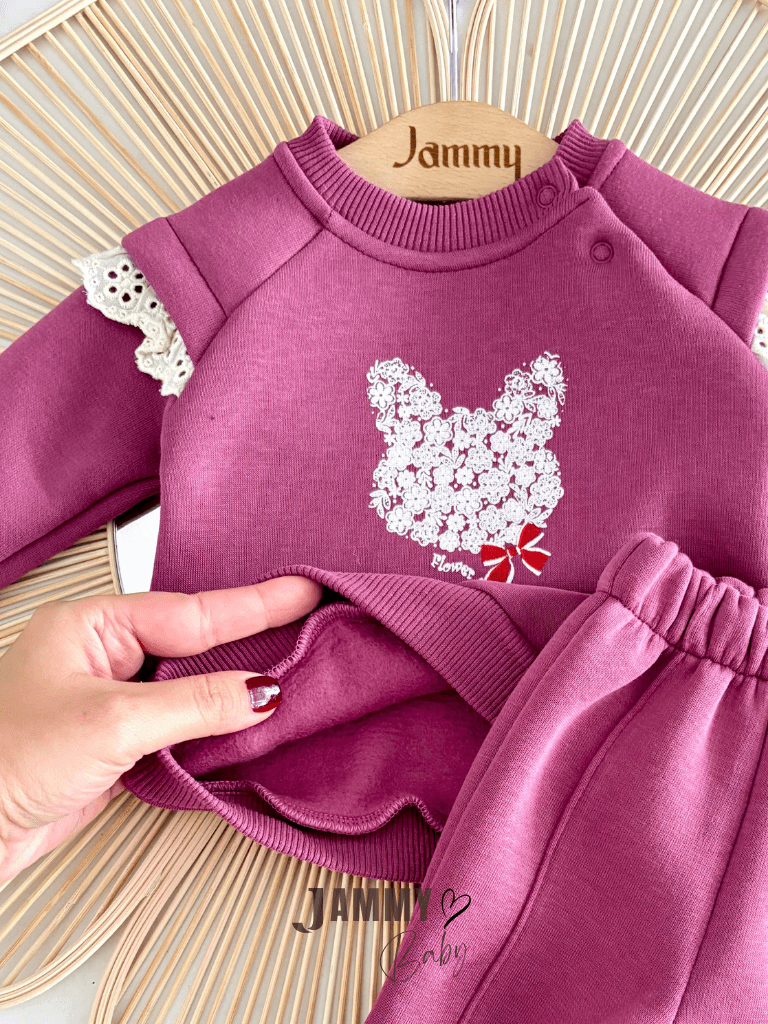 Baby Bunny 3 İplik Şardonlu Takım-MÜRDÜM