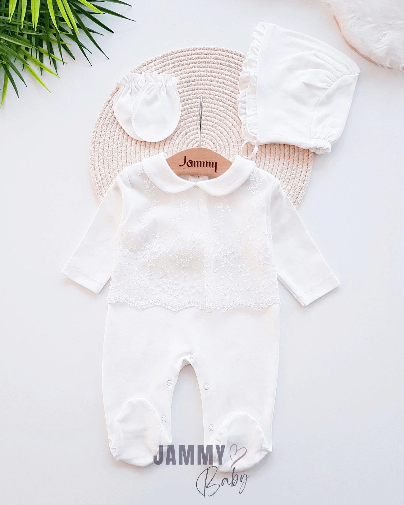 Beauty Bebe Yaka Dantelli Tulum Set-EKRU