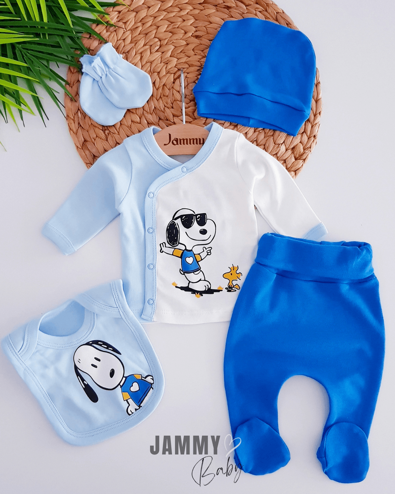 Snoopy 5 Parça Yenidoğan Set-MAVİ