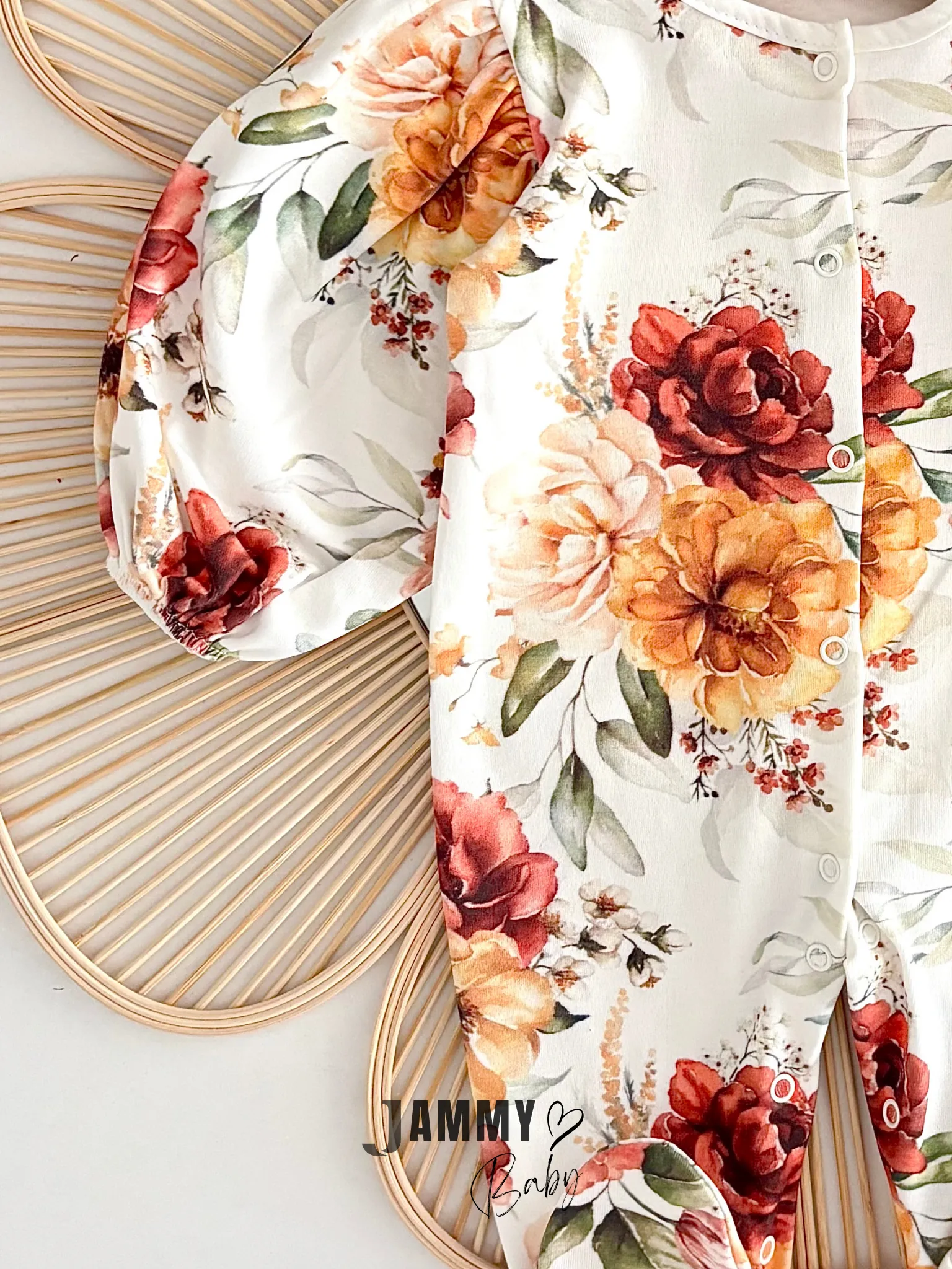 Helena Çiçek Baskılı Fiyonk Bandanalı Tulum Set - MUSTARD