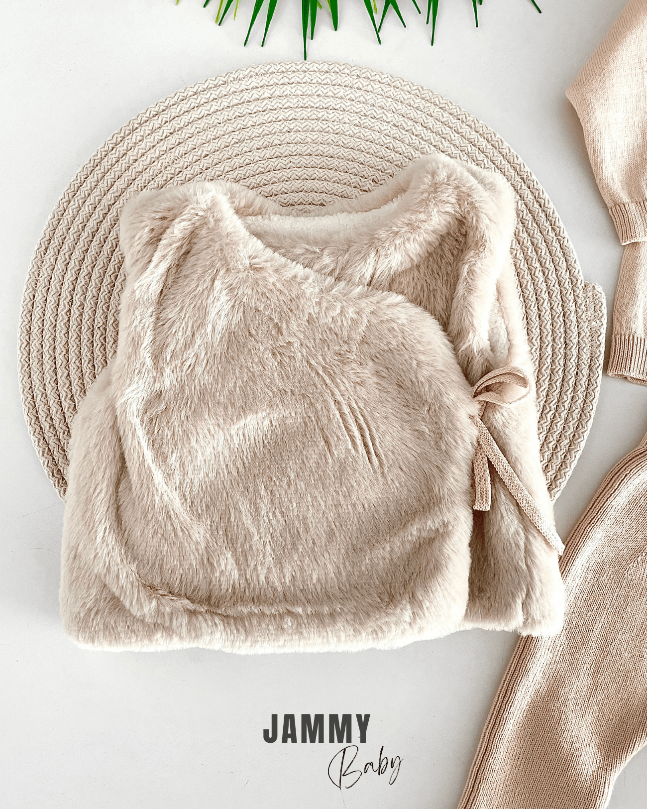 Belda Luxury Collection Triko Takım / Peluş Yelek Set-BEJ