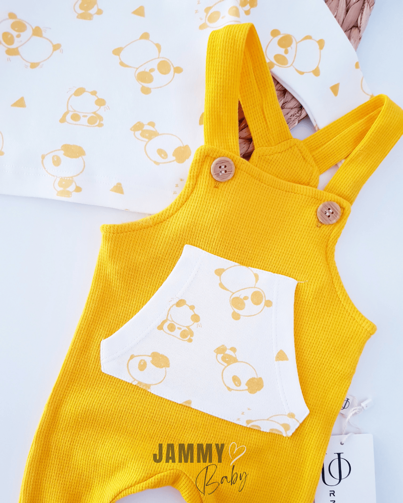 Naughty Panda Waffle Salopet Set-SARI