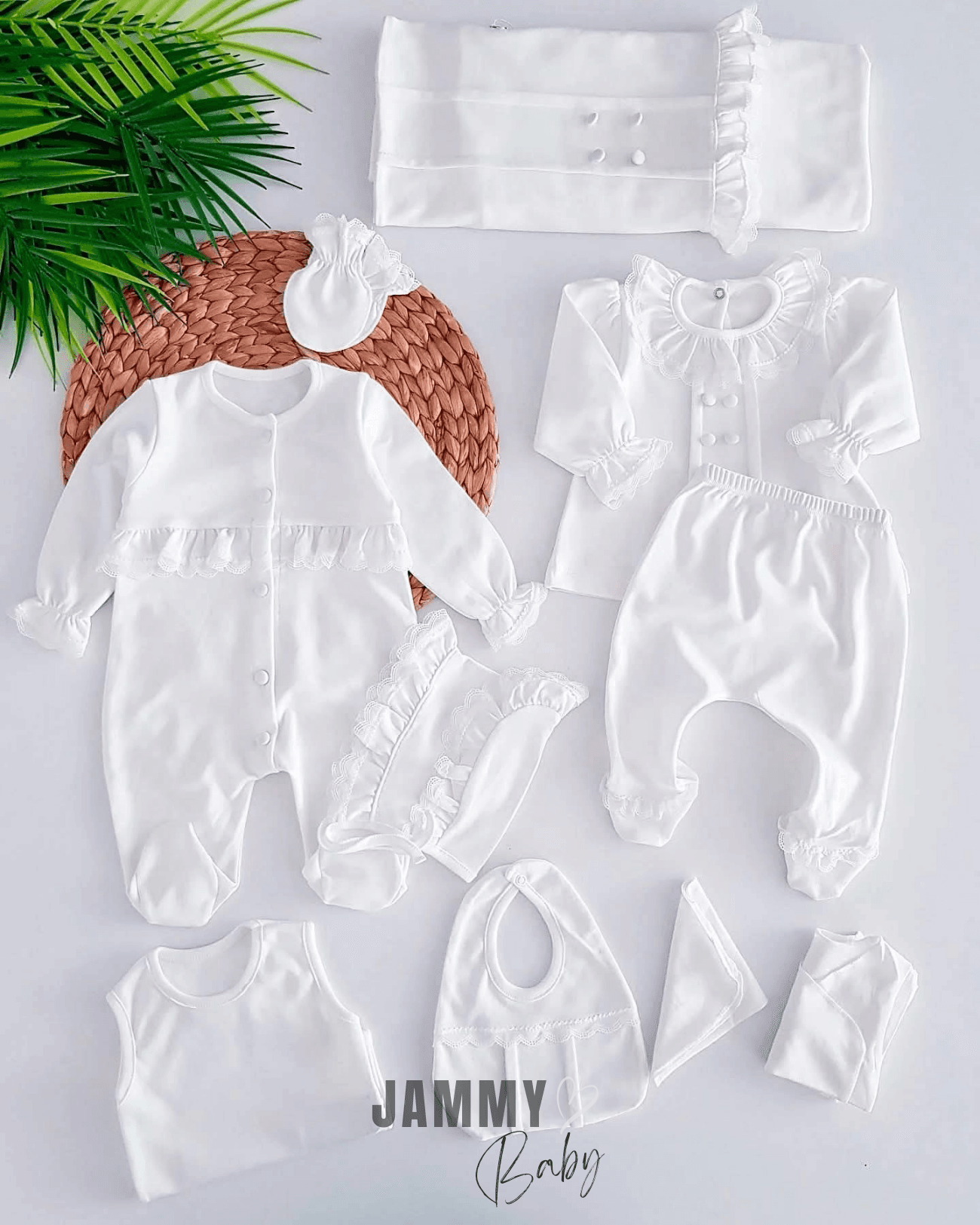 Elegant Dantelli 10 Parça Yenidoğan Set-EKRU