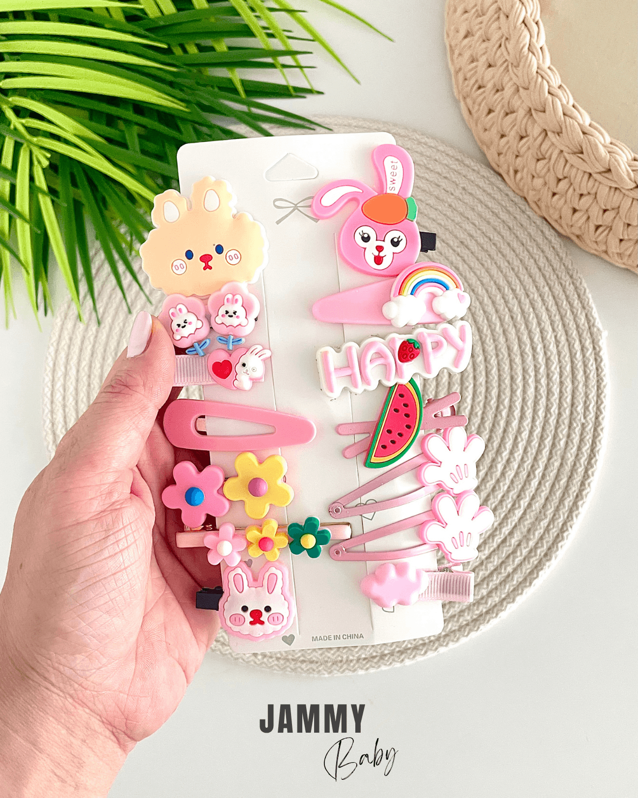 Happy 14'lü Karışık Toka Set-PEMBE