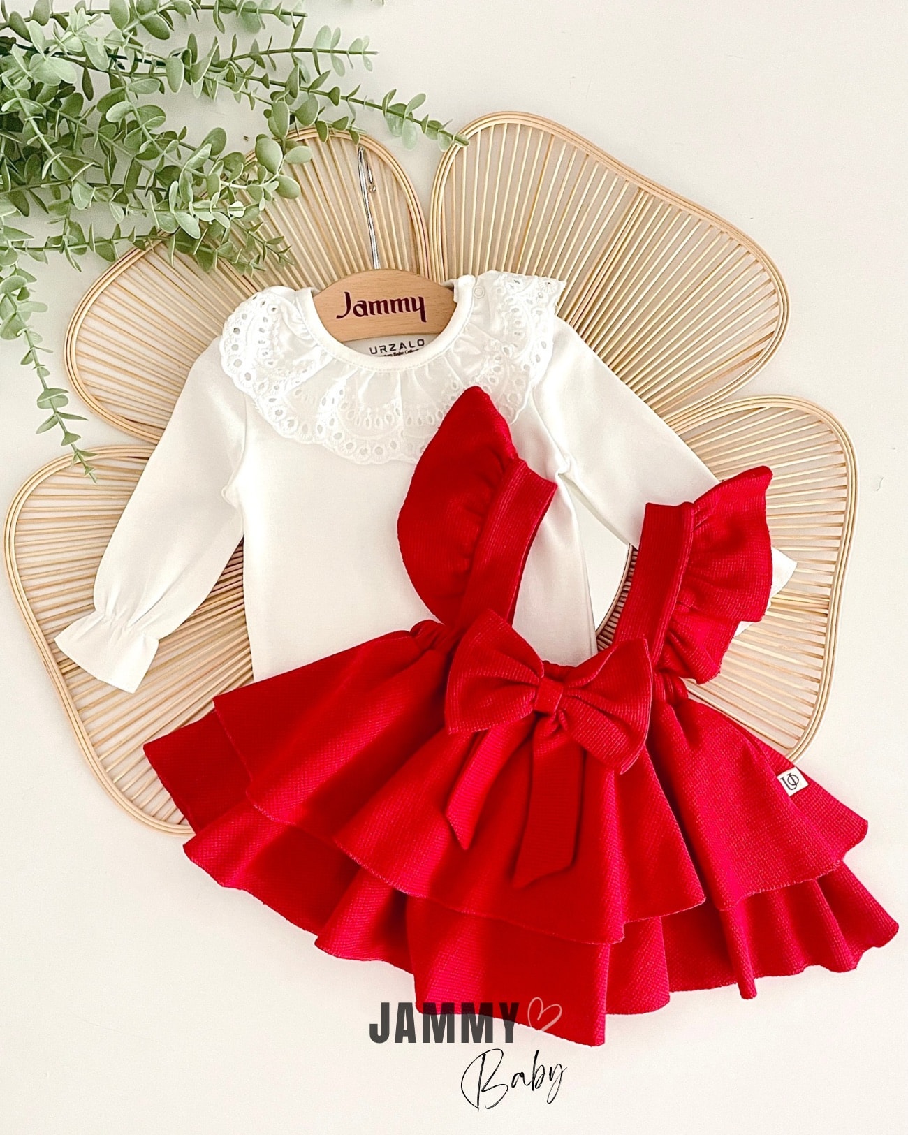 Luana Waffle Jile Elbise Set-KIRMIZI