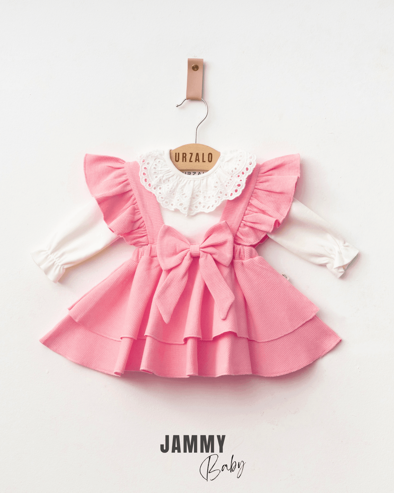 Luana Waffle Jile Elbise Set-PEMBE