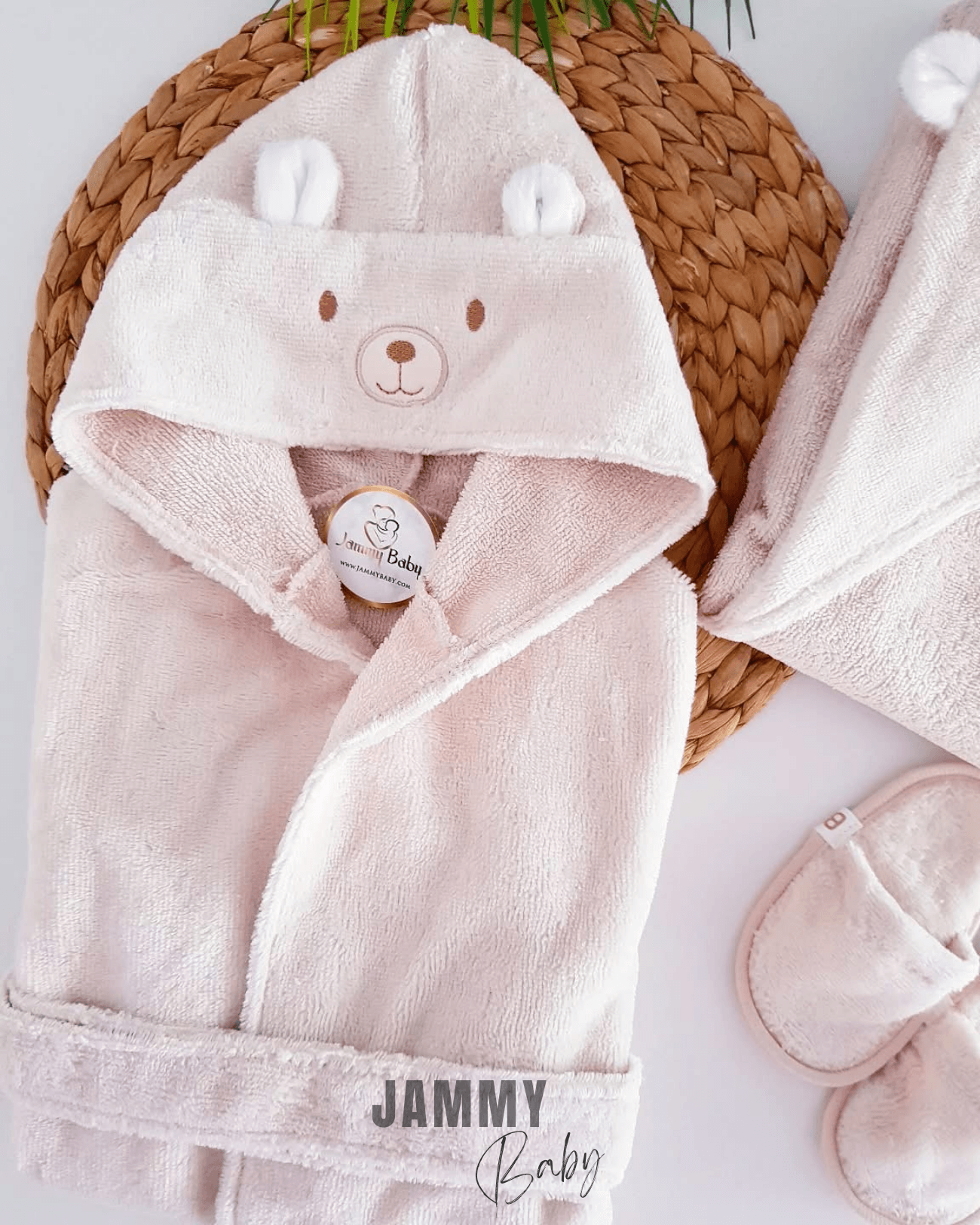 Cute Bear 3 Parça Bornoz Set-BEJ