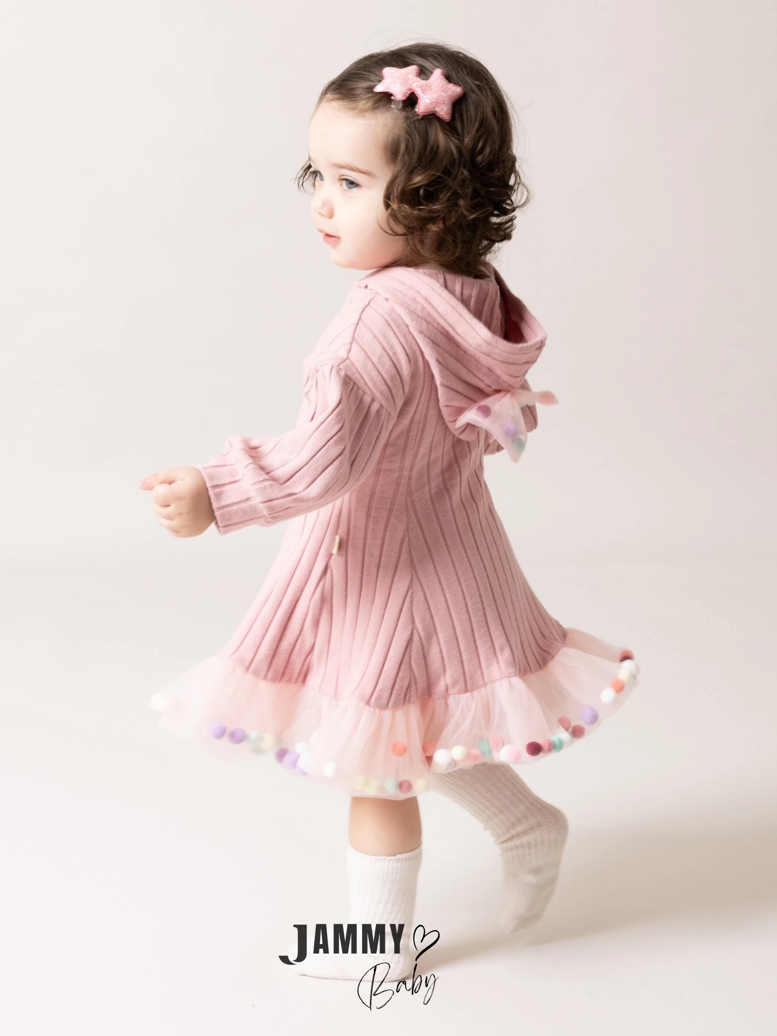 Candy Ponponlu Puffy Elbise-PUDRA