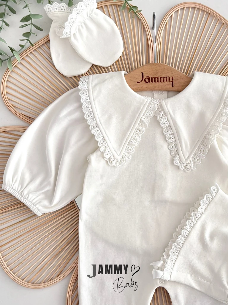 Üçgen Yaka Fisto Detaylı Şapkalı Tulum Set-EKRU