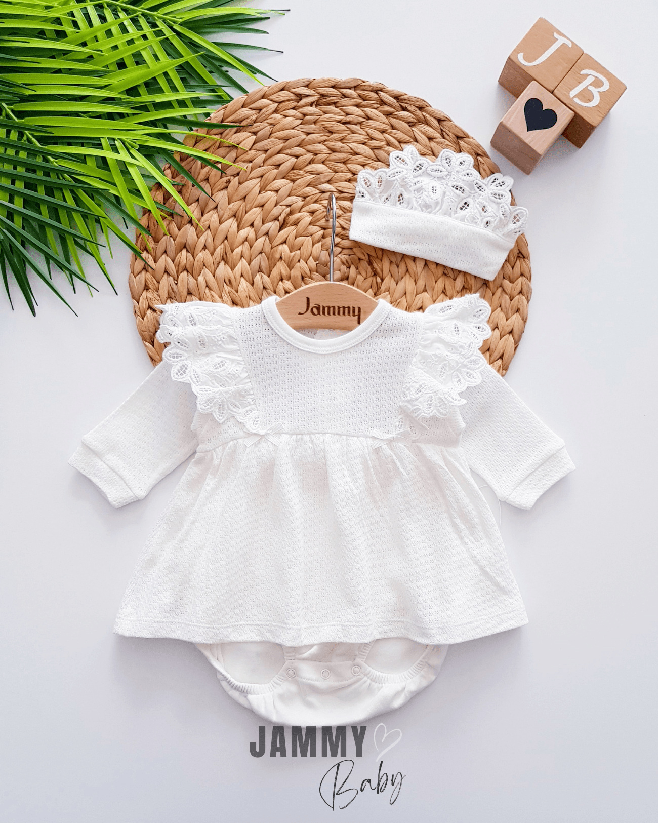Princess Dantel Detay Jakarlı Bodysuit Elbise-BEYAZ