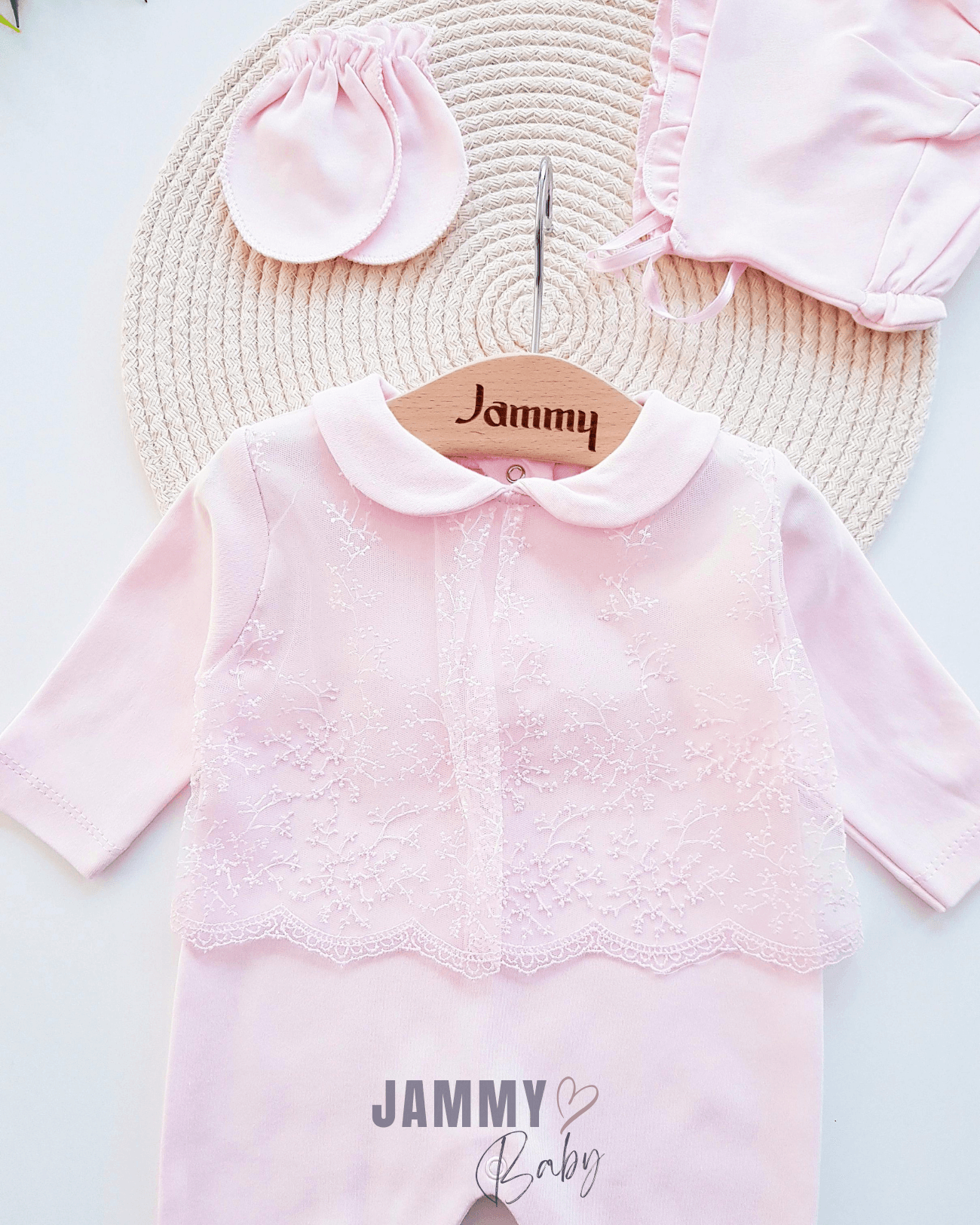 Beauty Bebe Yaka Dantelli Tulum Set-PEMBE