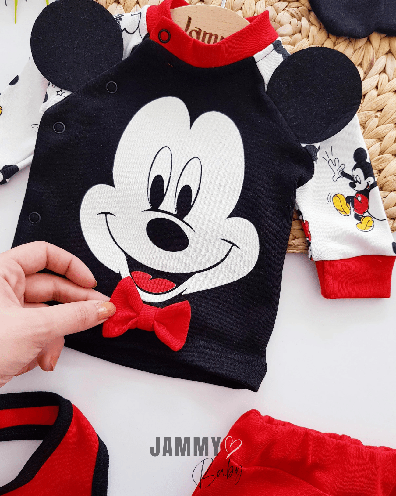 Mickey Temalı 5 Parça Yenidoğan Set-KIRMIZI