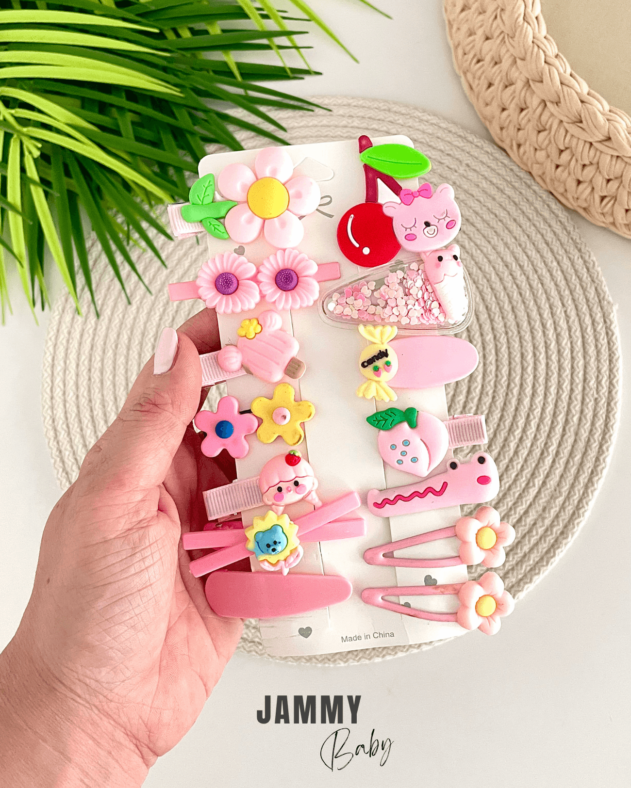 Cherry 14'lü Karışık Toka Set-PEMBE