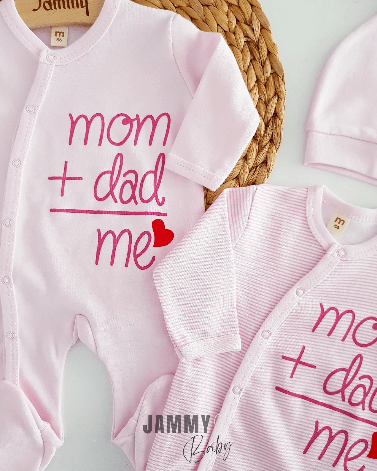 Mom-Dad 2 Tulum / 2 Şapka Set-PEMBE