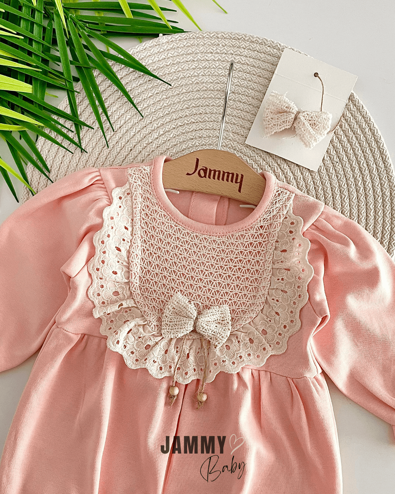 Amelia Tokalı Dantel Roba Detaylı Tulum Set-PUDRA