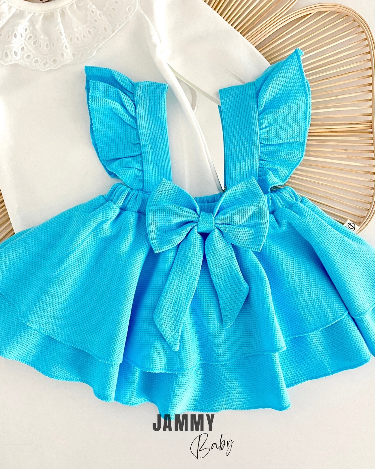 Luana Waffle Jile Elbise Set-GÖK MAVİSİ