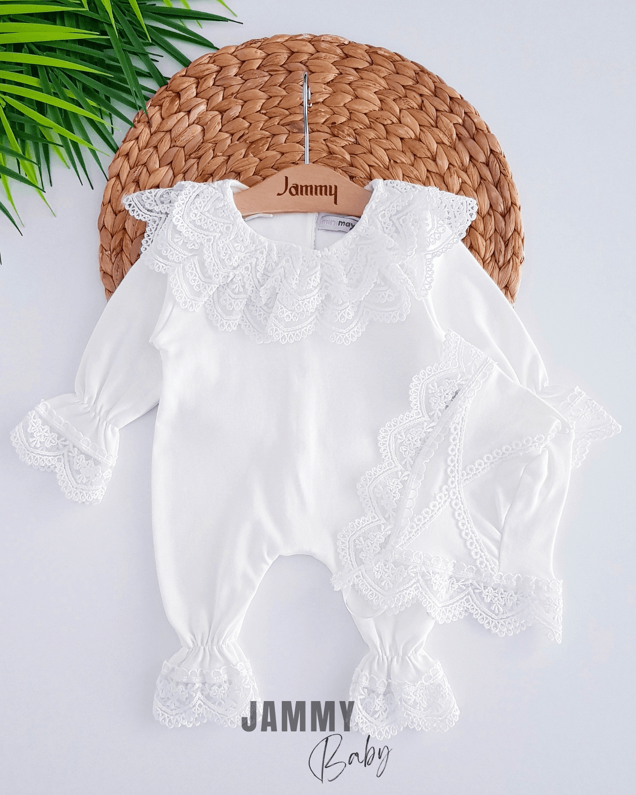 Carmen Güpür Dantel Laura Şapkalı Tulum Set - EKRU