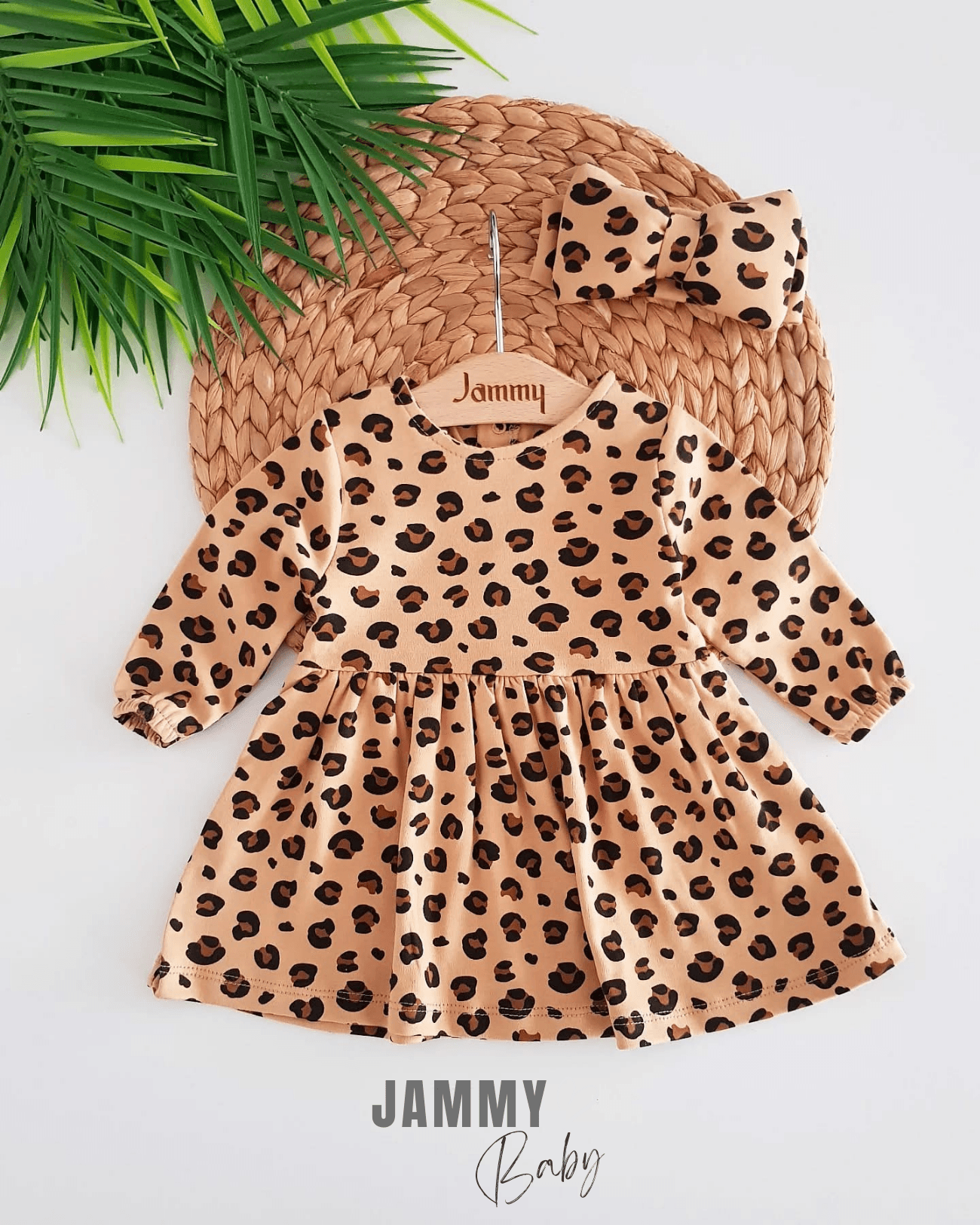 Valeria Leopar Desen Bandanalı Elbise Set-KAHVERENGİ
