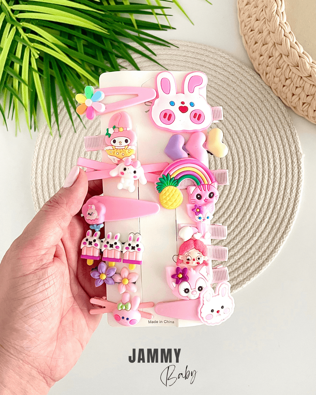 Rabbit's 14'lü Karışık Toka Set-PEMBE