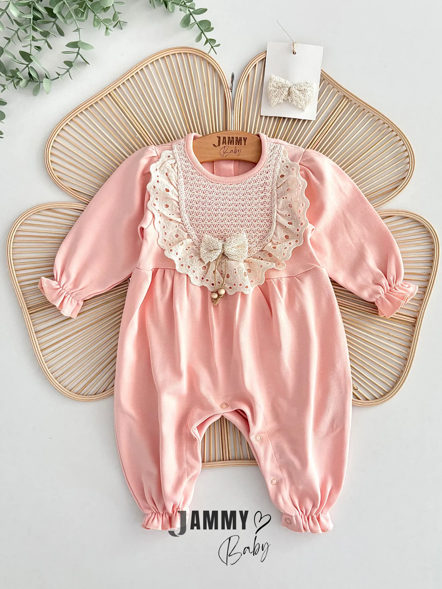 Amelia Tokalı Dantel Roba Detaylı Tulum Set-PUDRA