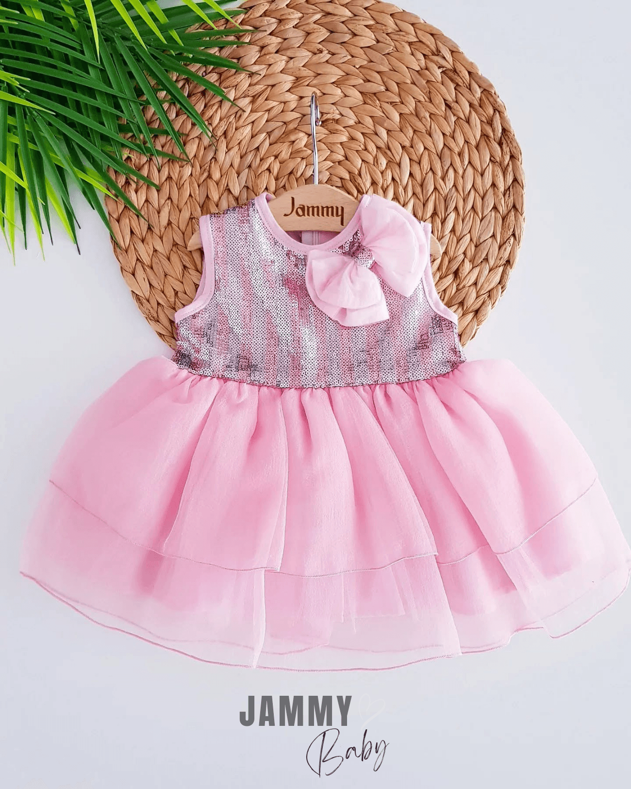 Holyse Pul Payet Tütülü Elbise-PEMBE