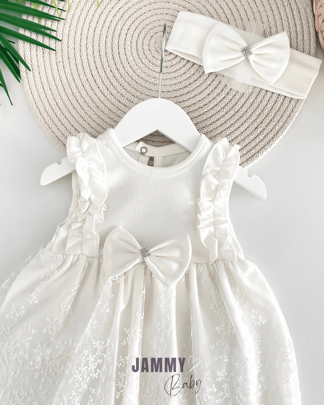 Begonia Kolsuz Dantelli Özel Gün / Mevlüt Elbise Set-BEYAZ