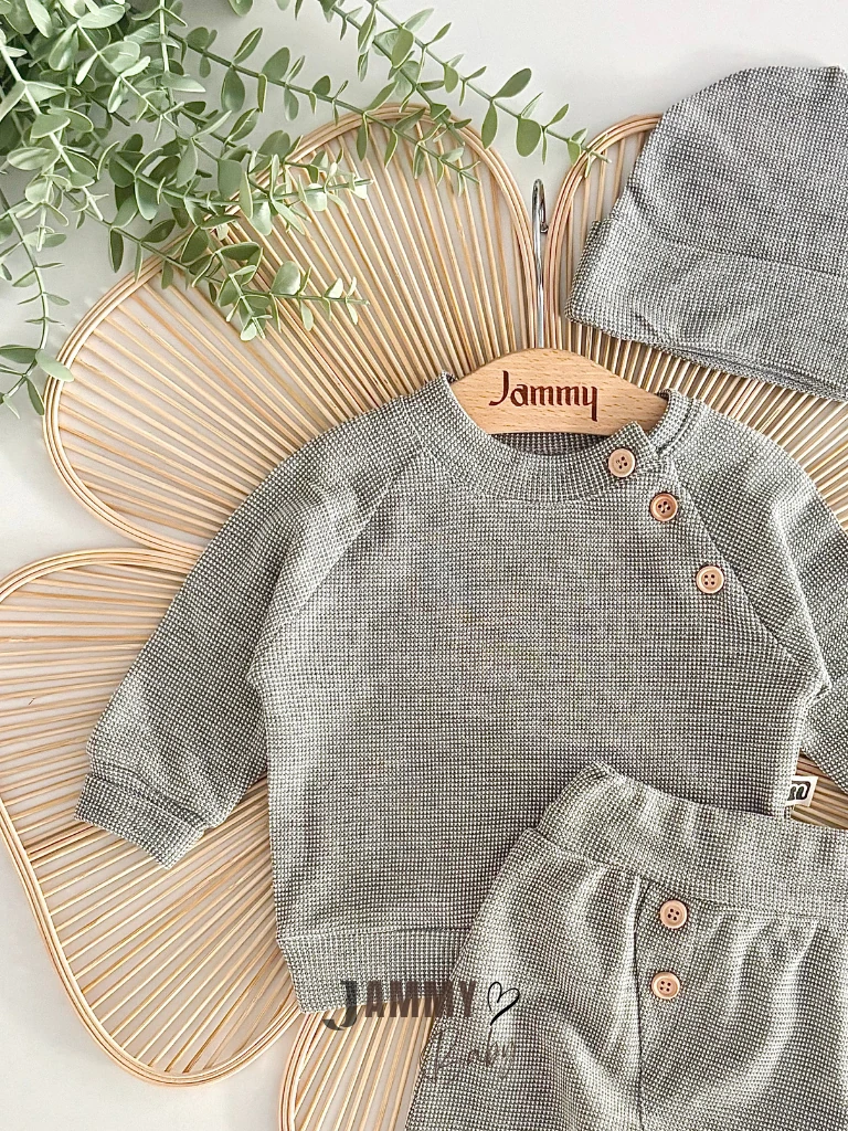 Pascal Waffle Dokuma Şapkalı Takım-GRİ