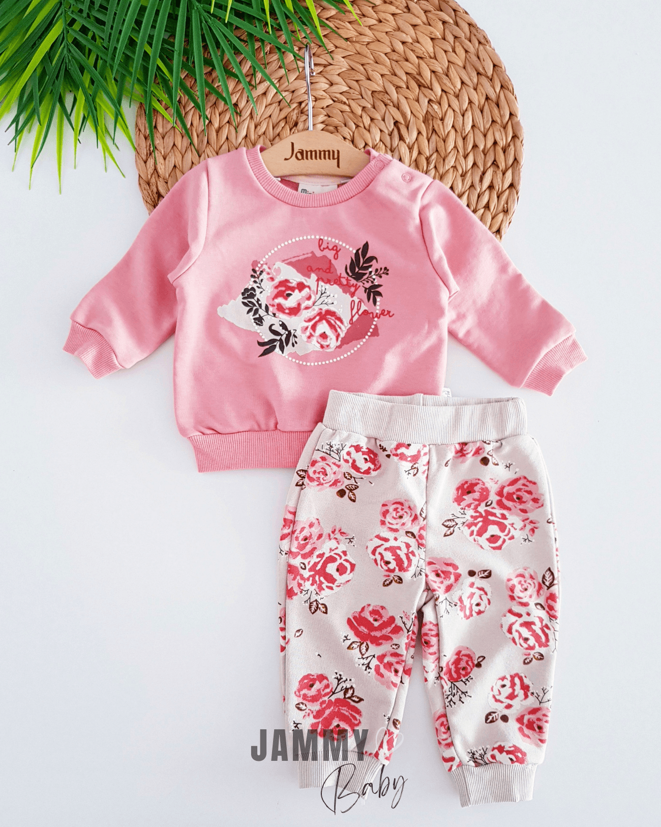 Big Roses 2'li Sweat Takım-KOYU PUDRA