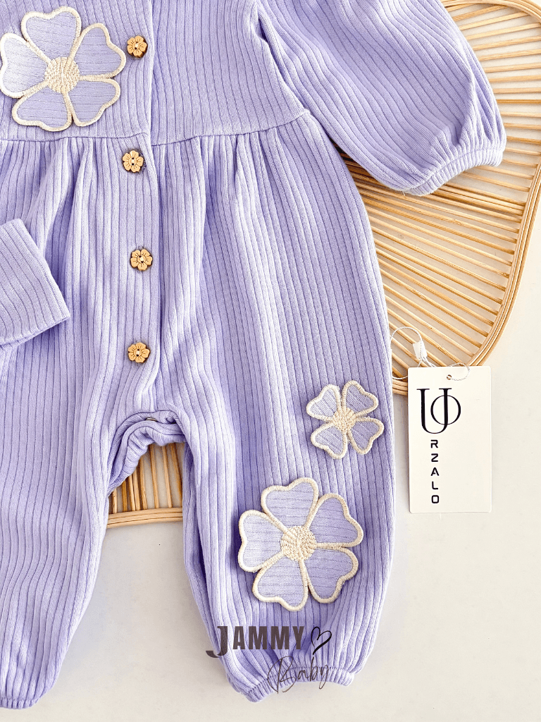 Daisell Nakış İşlemeli Bandanalı Tulum Set-LİLA