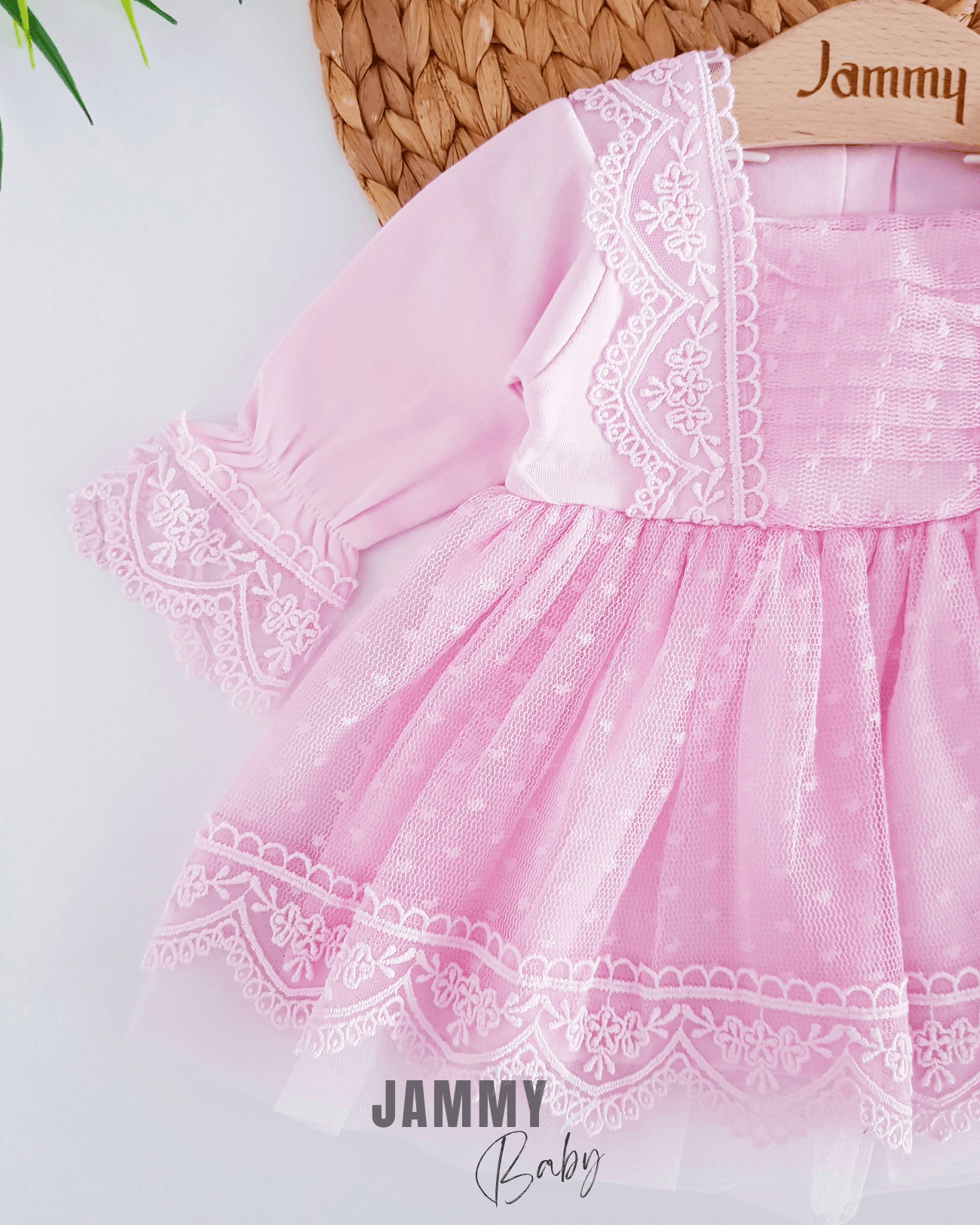 Carmen Güpür Dantel Bandanalı Mevlüt / Özel Gün Elbise Set-PEMBE