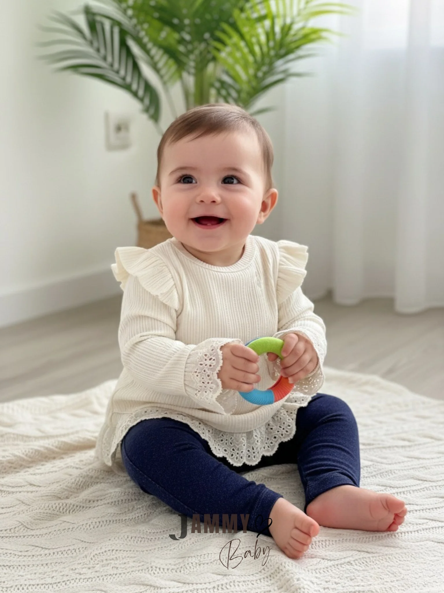 Mary Fistolu Waffle Body / Kot Pantolon Takım-KREM