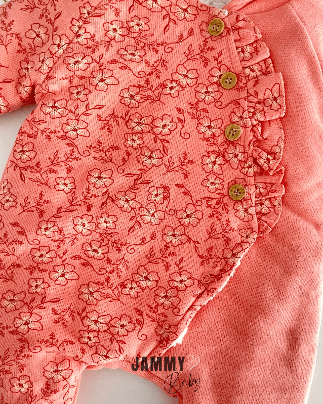 Flower Spring Kapüşonlu Welsoft Tulum-ŞEFTALİ