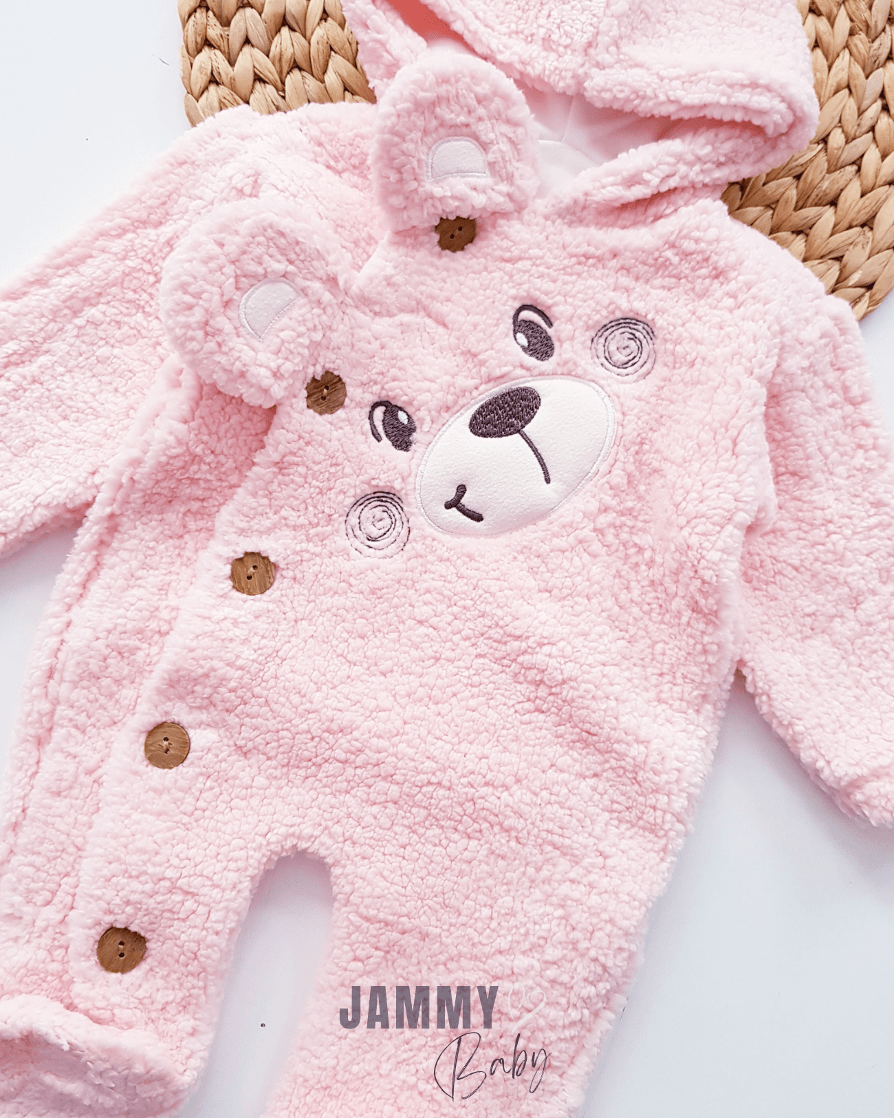 Bear Face Welsoft Peluş Kapüşonlu Tulum-SOMON