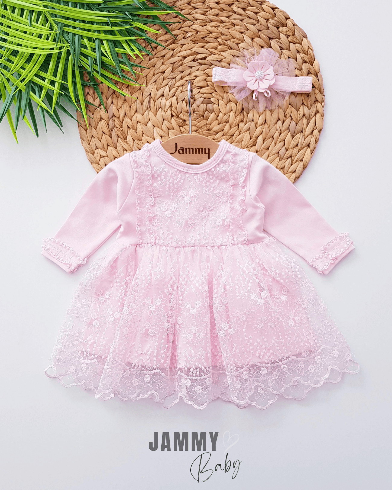 Begonia Dantelli Özel Gün/Mevlüt Elbise Set-PEMBE